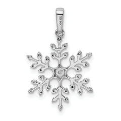 14k White Gold 1/6 carat Diamond Snowflake Pendant