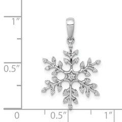 14k White Gold 1/6 carat Diamond Snowflake Pendant