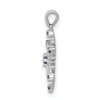 14k White Gold 1/10 carat Blue and White Diamond Snowflake Pendant