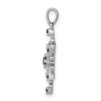14k White Gold 1/6 carat Blue and White Diamond Snowflake Pendant