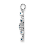 14k White Gold 1/4 carat Blue and White Diamond Snowflake Pendant