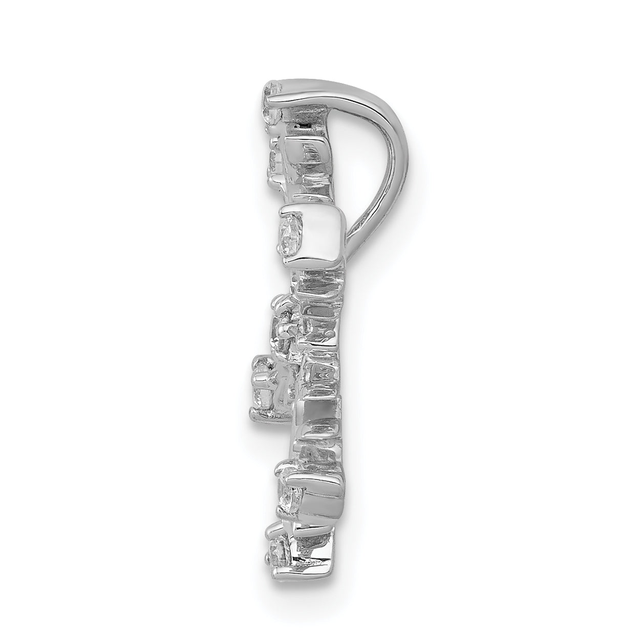 14k White Gold 1/6 carat Diamond Snowflake Chain Slide Secondary image