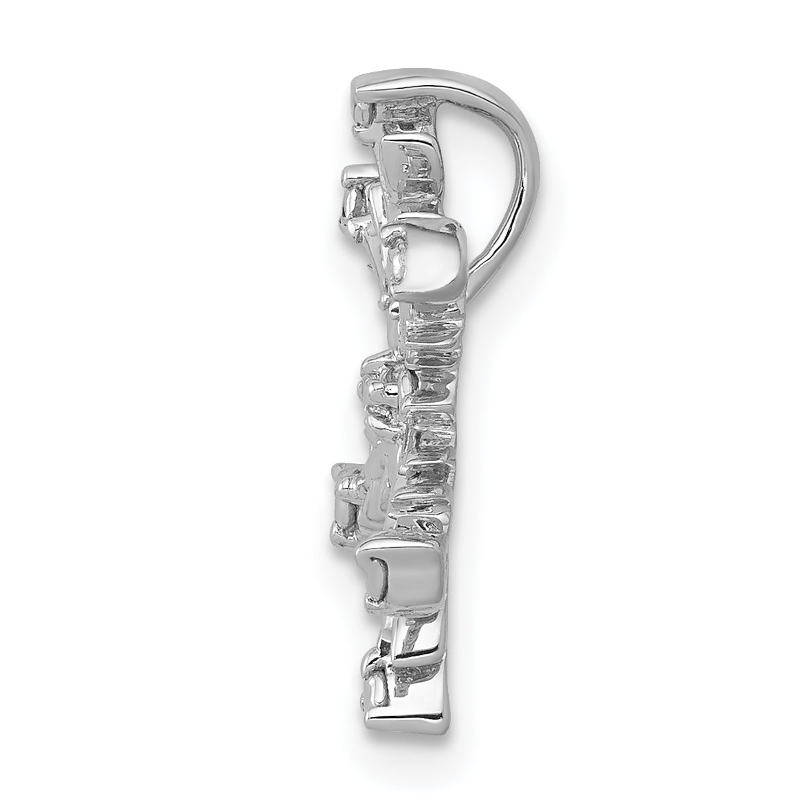 14k White Gold Diamond Snowflake Chain Slide Secondary image