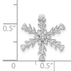 14k White Gold Diamond Snowflake Chain Slide