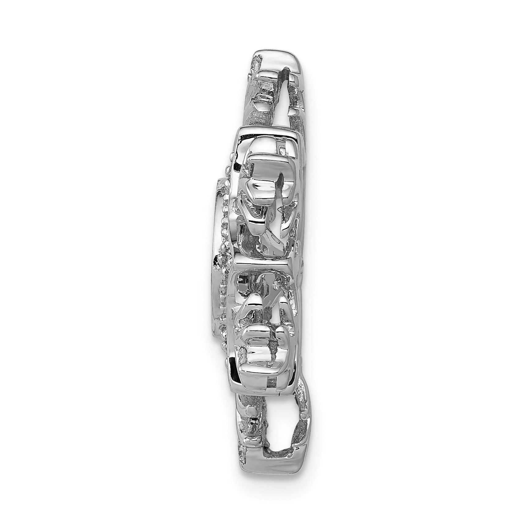 14k White Gold 3/8 carat Lab Grown Diamond VS/SI+ G+ Complete Vibrant Snowflake Chain Slide Pendant