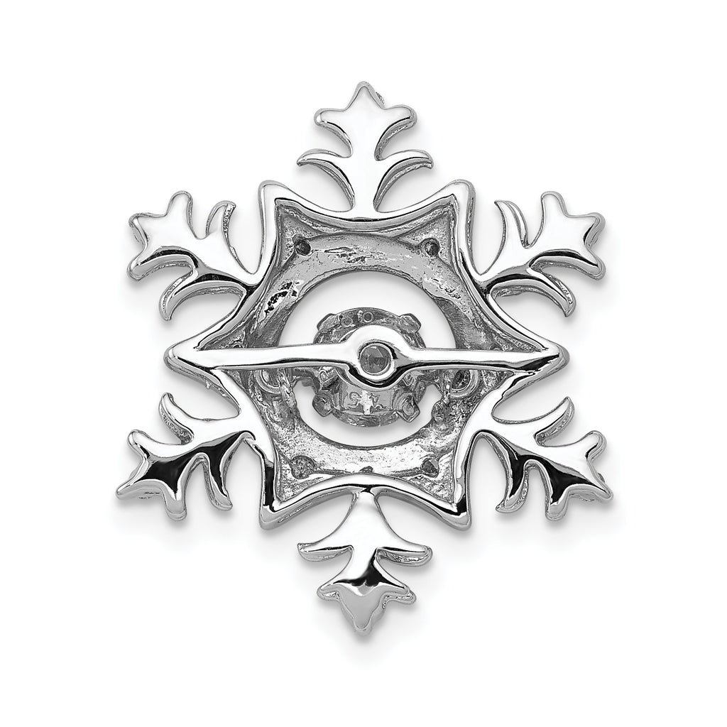 14k White Gold 3/8 carat Lab Grown Diamond VS/SI+ G+ Complete Vibrant Snowflake Chain Slide Pendant