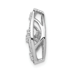 14k White Gold 1/4 carat Lab Grown Diamond VS/SI+ G+ Vibrant Oval Chain Slide Pendant