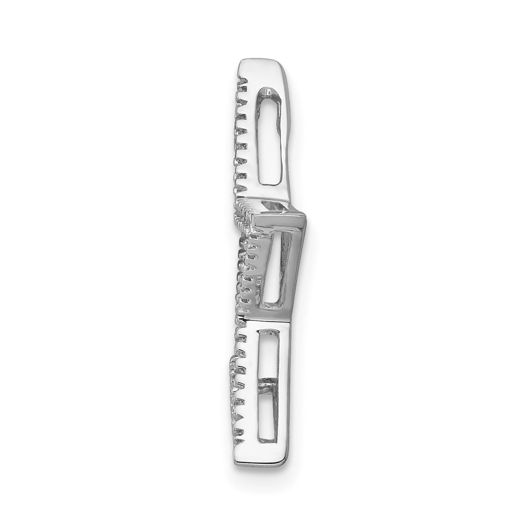 14k White Gold Large 1/6 carat Diamond Star Chain Slide