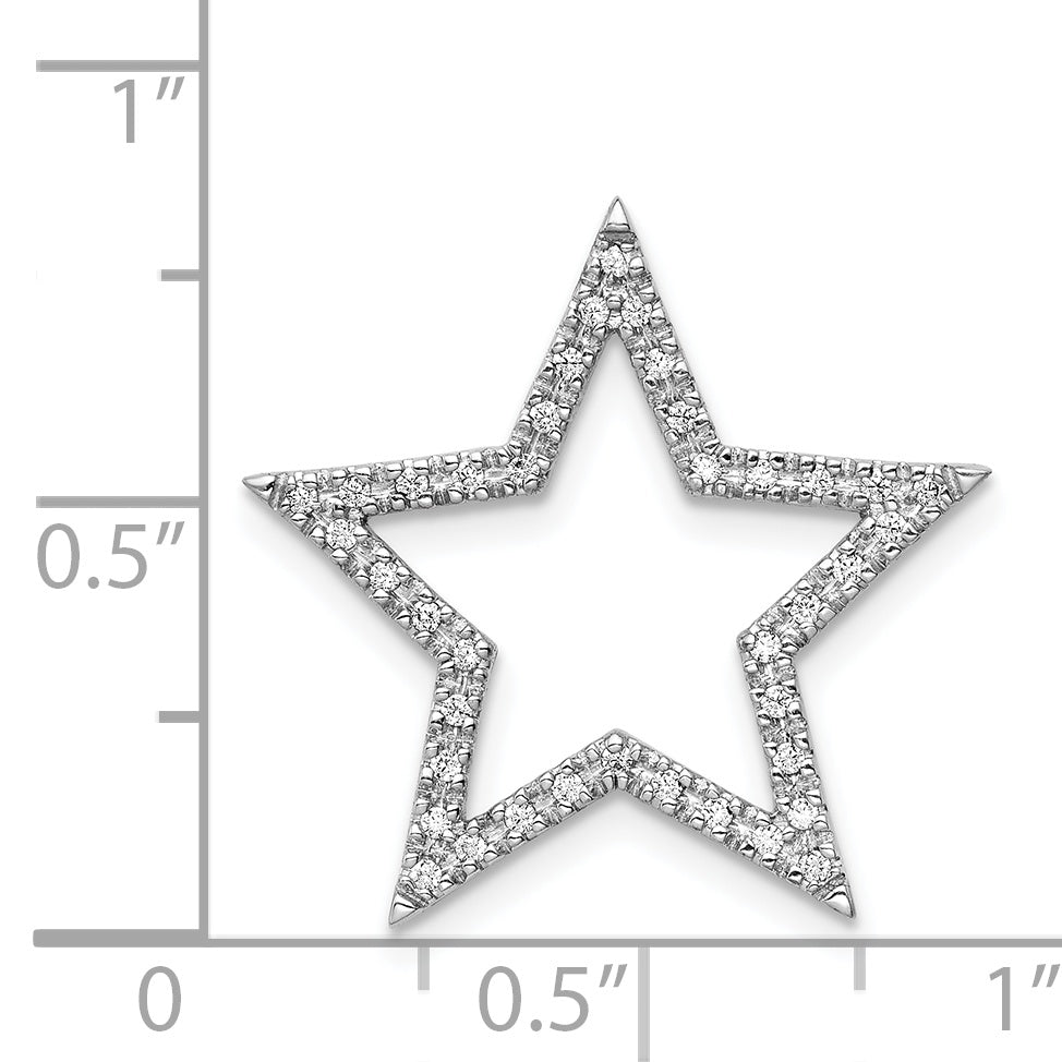 14k White Gold Large 1/6 carat Diamond Star Chain Slide