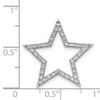 14k White Gold Large 1/6 carat Diamond Star Chain Slide