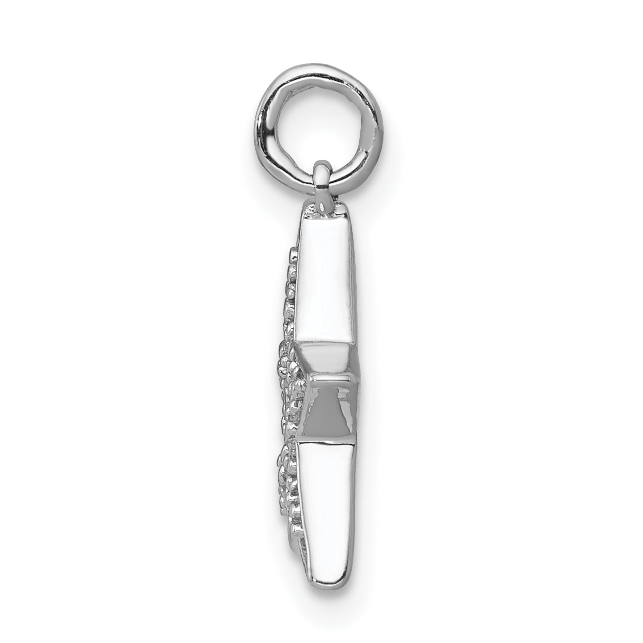 14k White Gold 1/20 carat Diamond Star Charm Secondary image