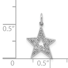 14k White Gold 1/20 carat Diamond Star Charm
