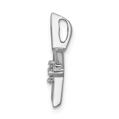14k White Gold Diamond Star Chain Slide