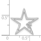 14k White Gold Diamond Star Chain Slide