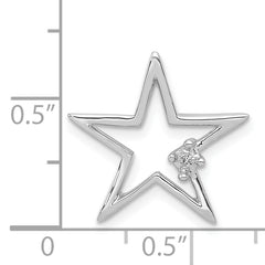14k White Gold Diamond Star Chain Slide
