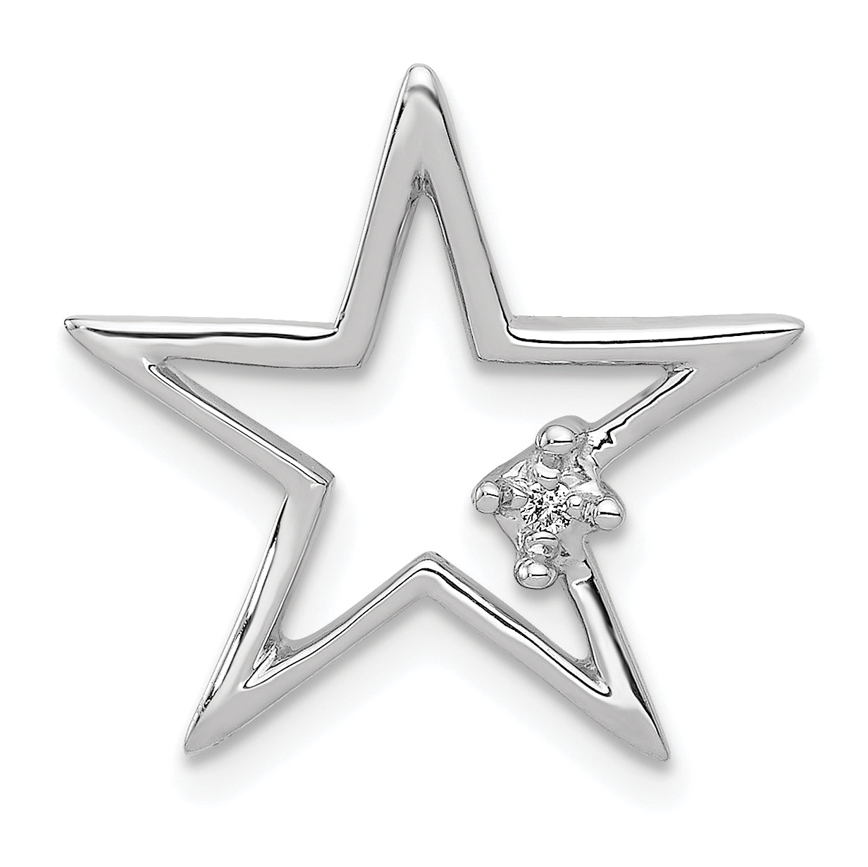 14k White Gold Diamond Star Chain Slide Main image