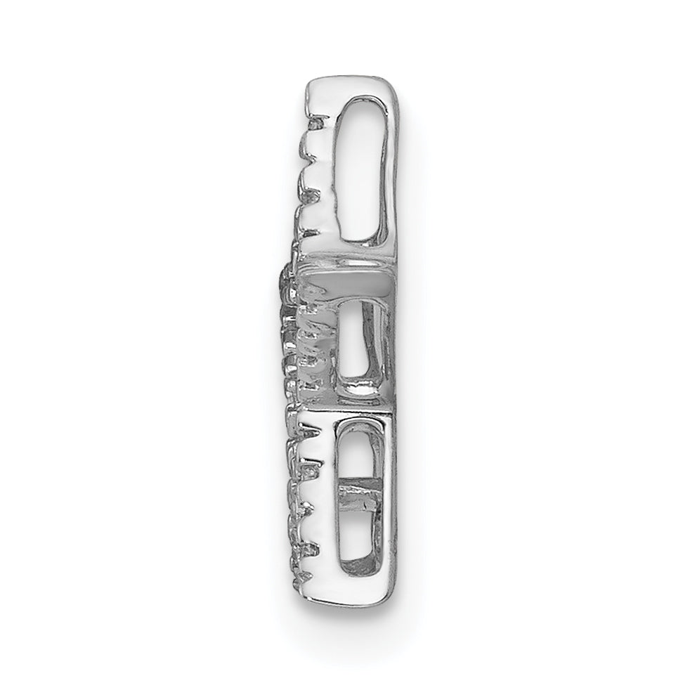 14k White Gold Small Diamond Star Chain Slide Pendant Secondary image