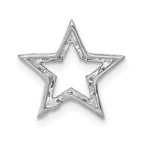 14k White Gold Small Diamond Star Chain Slide Pendant