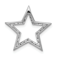 14k White Gold 1/10 carat Diamond Star Chain Slide