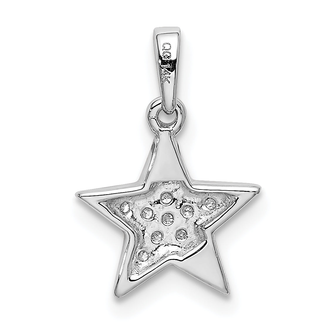 14k White Gold 1/10 carat Diamond Star Pendant