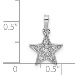 14k White Gold 1/10 carat Diamond Star Pendant