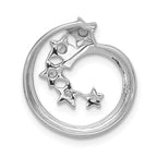 14k White Gold 1/15 carat Diamond Stars Chain Slide