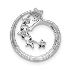 14k White Gold 1/15 carat Diamond Stars Chain Slide