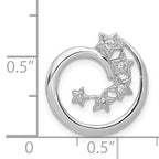 14k White Gold 1/15 carat Diamond Stars Chain Slide
