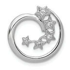 14k White Gold 1/15 carat Diamond Stars Chain Slide