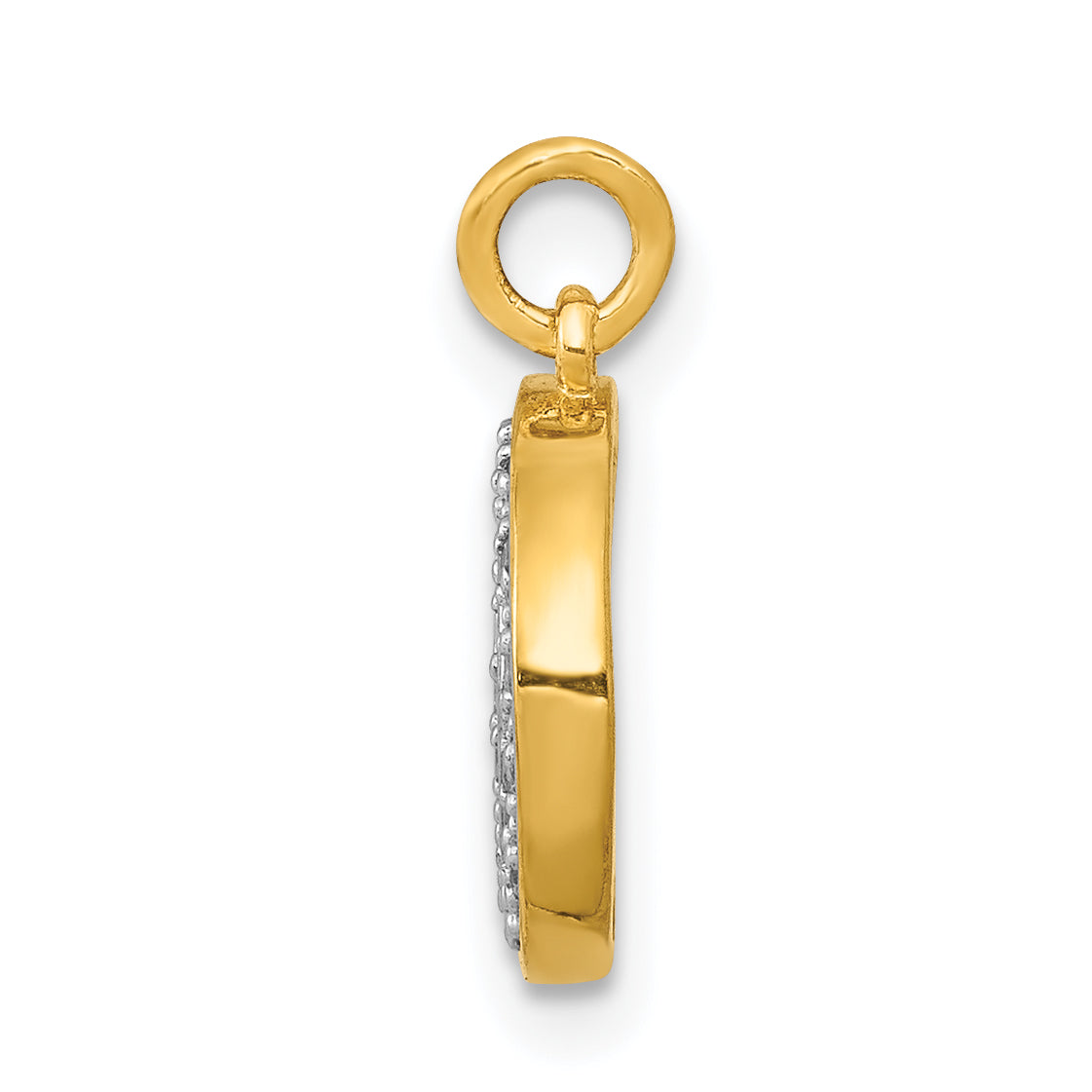 14k Diamond Moon Charm