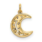 14k Diamond Moon Charm