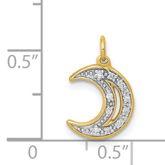 14k Diamond Moon Charm
