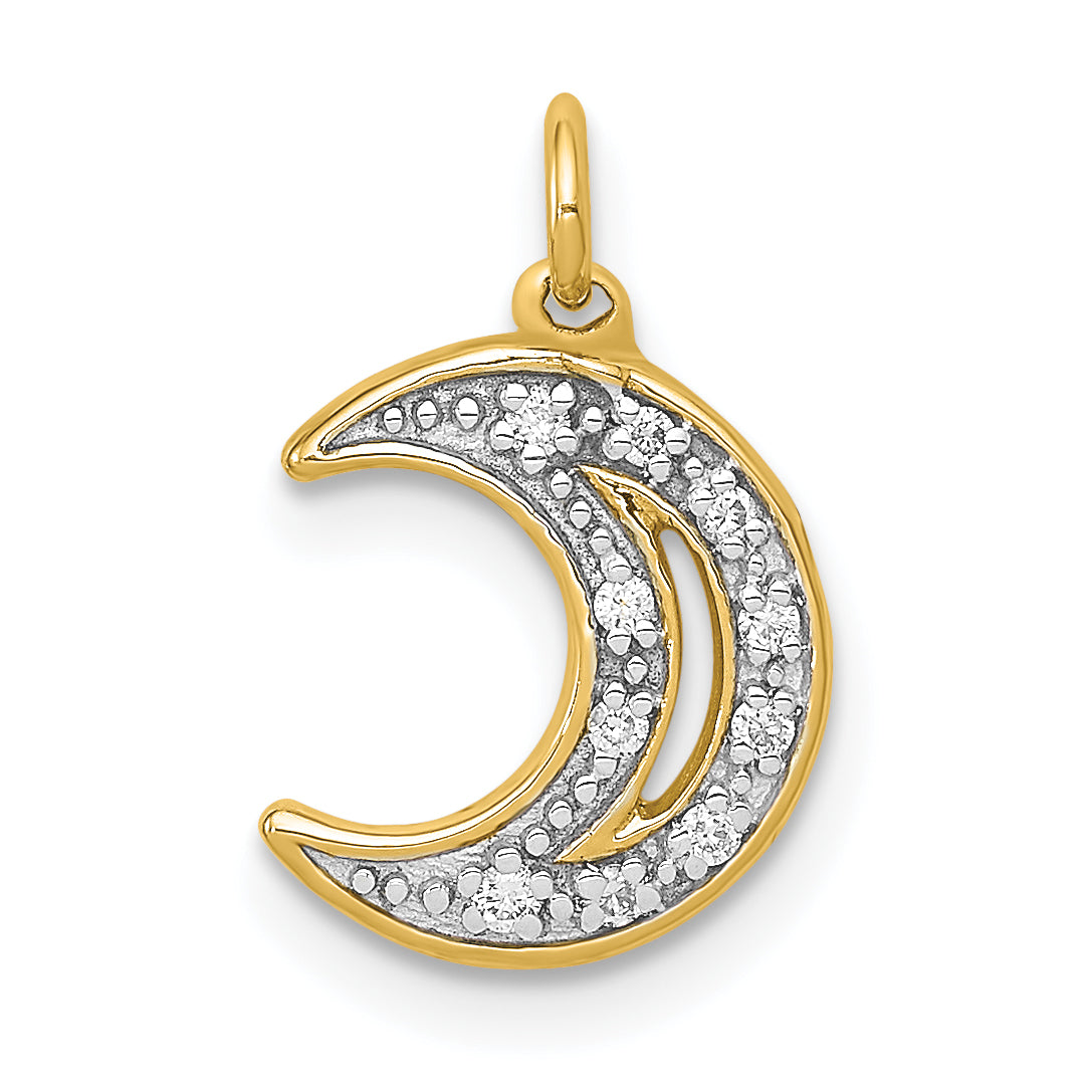 14k Diamond Moon Charm Main image
