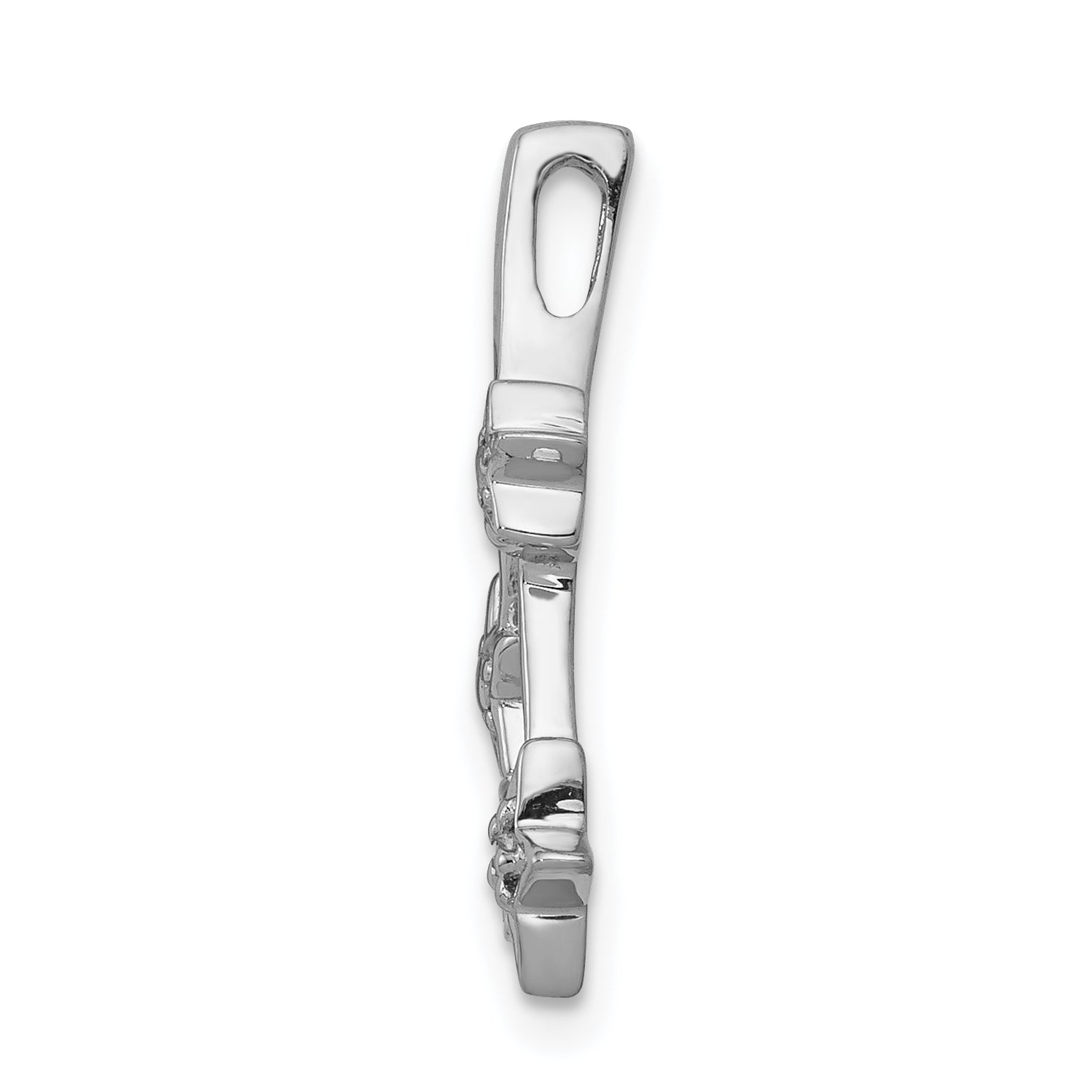 14k White Gold Diamond Shooting Stars Chain Slide Secondary image
