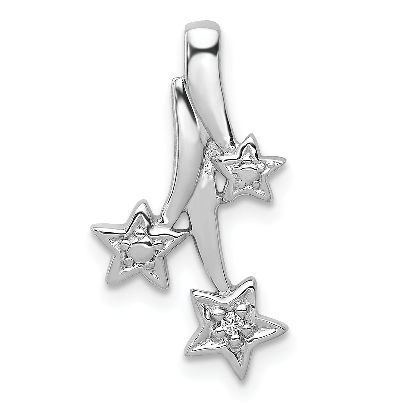 14k White Gold Diamond Shooting Stars Chain Slide Main image