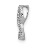 14k White Gold 1/10 carat Diamond Awareness Ribbon Chain Slide