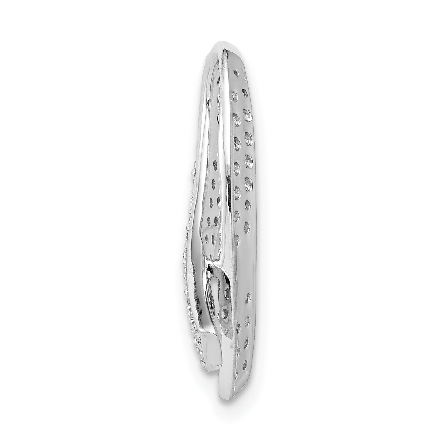 14k White Gold 1/3 carat Diamond Awareness Ribbon Chain Slide Secondary image