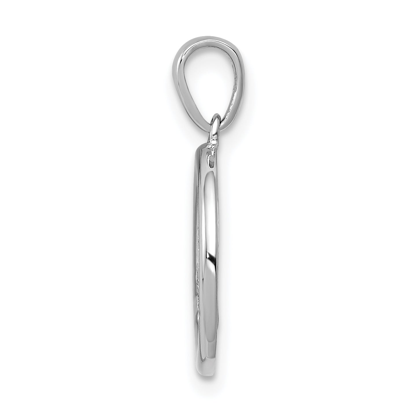 14k White Gold 1/10 carat Diamond Peace Sign Pendant Secondary image