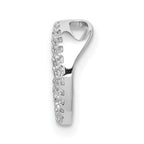 14k White Gold 1/6 carat Lab Grown Diamond VS/SI+ G+ Complete Peace Sign Chain Slide Pendant