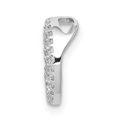 14k White Gold 1/6 carat Lab Grown Diamond VS/SI+ G+ Complete Peace Sign Chain Slide Pendant