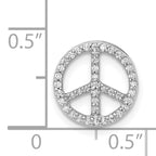 14k White Gold 1/6 carat Diamond Peace Sign Chain Slide