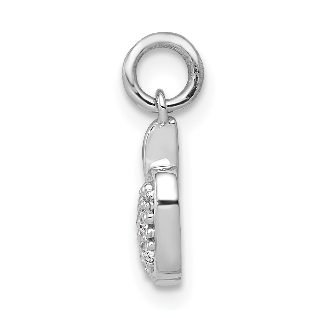 14k White Gold Diamond Apple Charm Secondary image