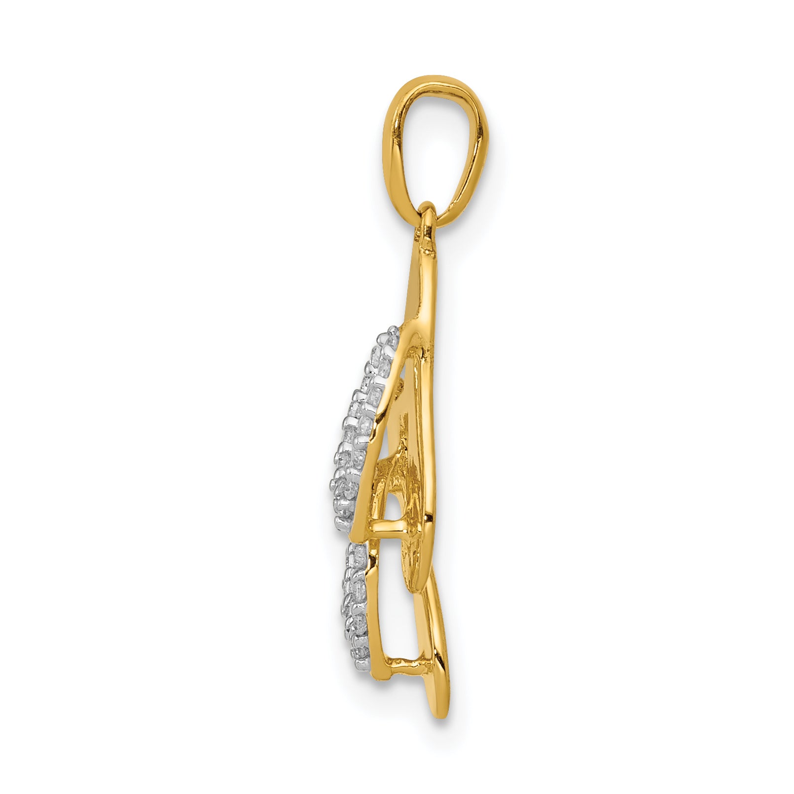 14k and White Rhodium Diamond Flip Flops Charm Secondary image