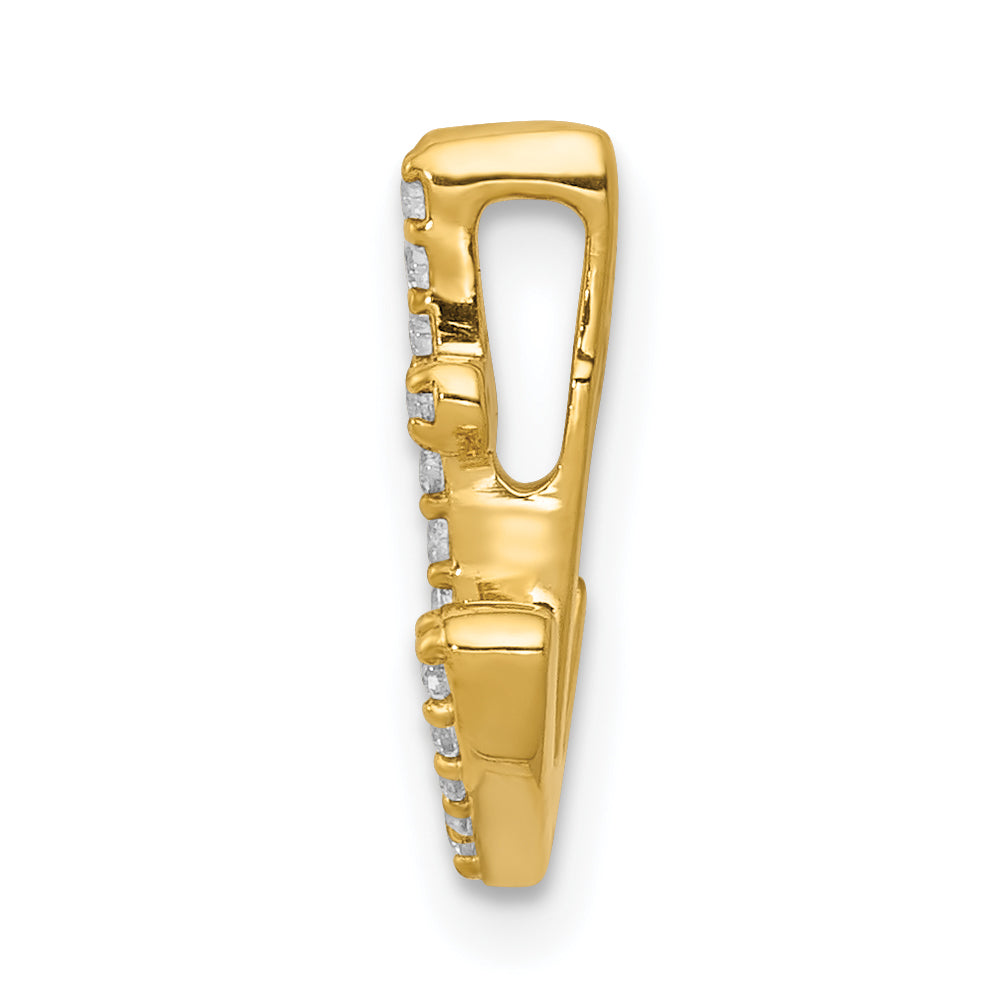 14k White Gold 1/10 carat Diamond Anchor Chain Slide Secondary image