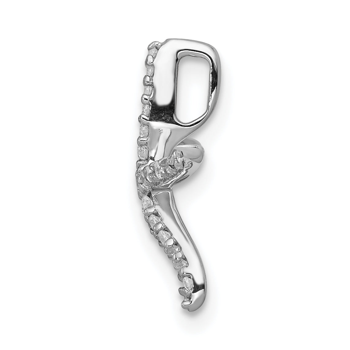 14k White Gold 1/8 carat Diamond Starfish Chain Slide Secondary image