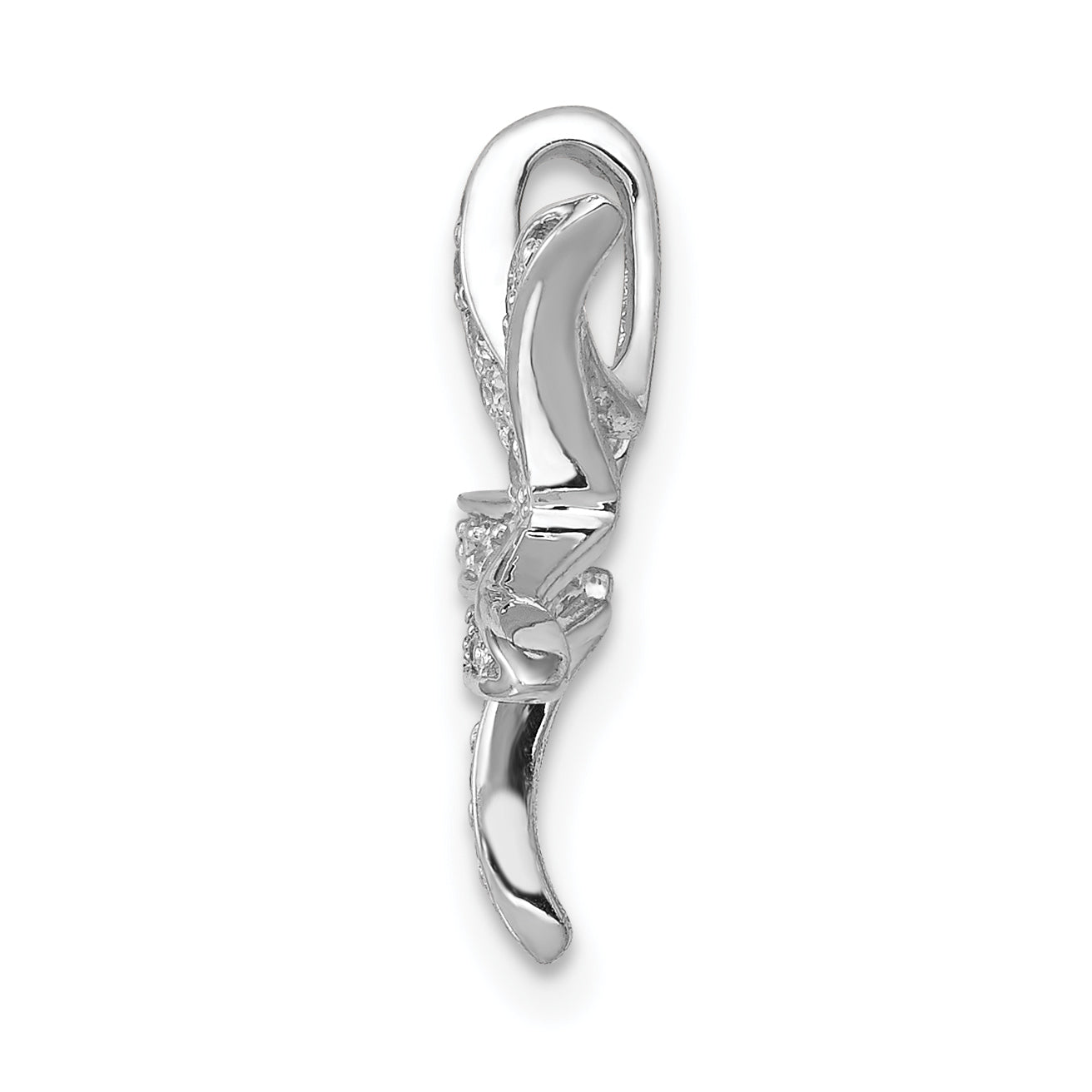 14k White Gold 1/4 carat Diamond Starfish Chain Slide Pendant