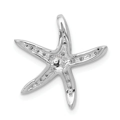 14k White Gold 1/4 carat Diamond Starfish Chain Slide Pendant