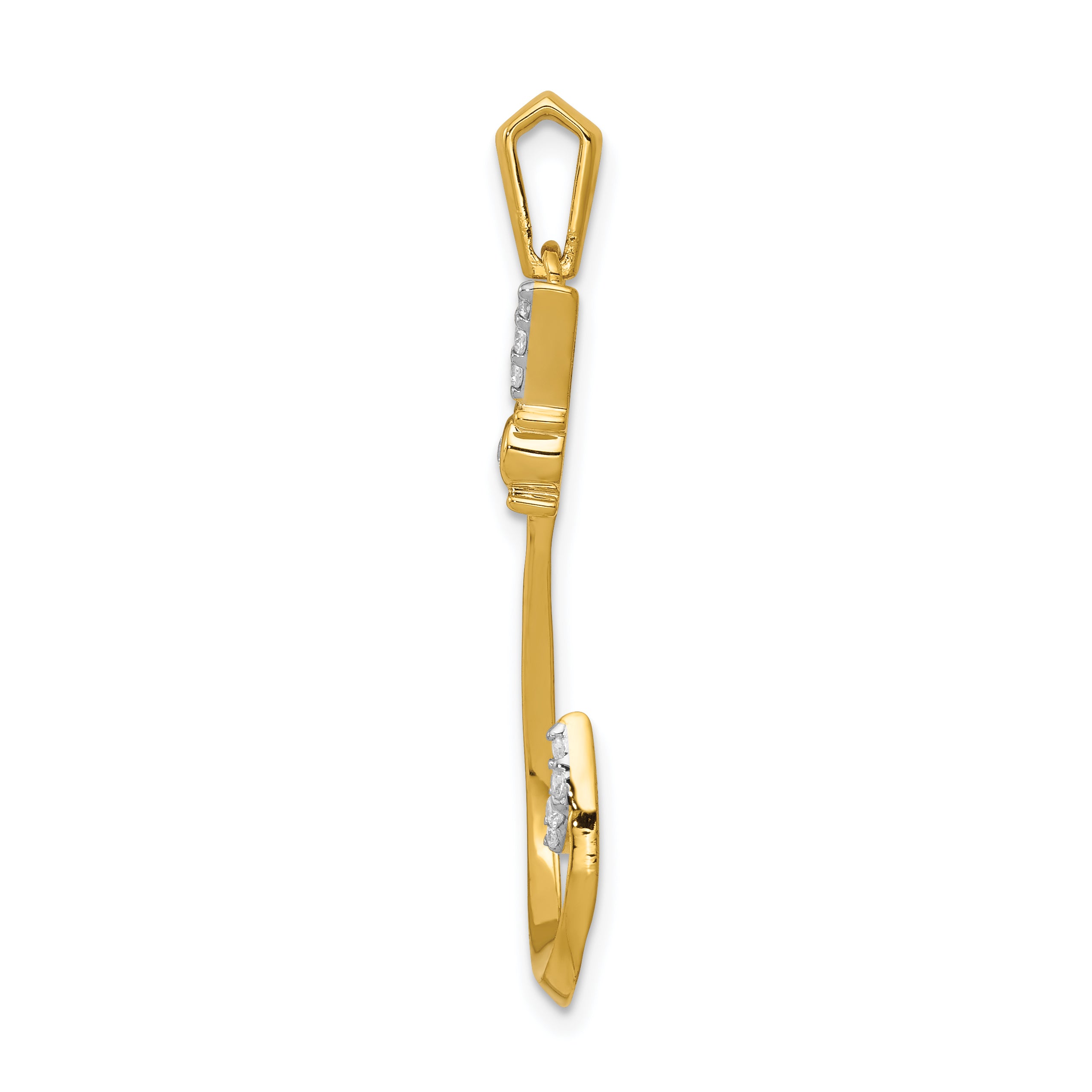 14k Diamond Fish Hook Pendant Secondary image