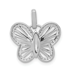 14k White Gold 1/5 carat Diamond Butterfly Pendant