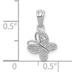 10k White Gold .01ct. Diamond Butterfly Pendant